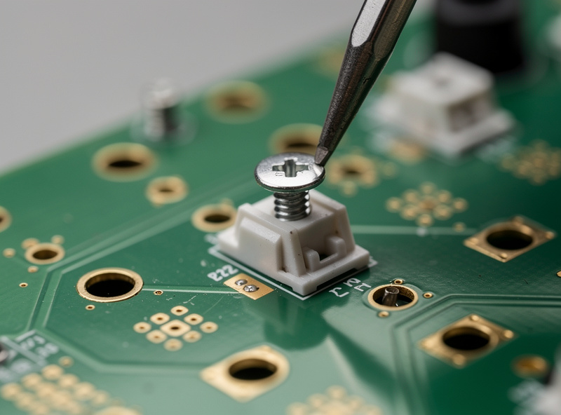 Bolting a screw-in stabilizer to the back of a keyboard PCB
