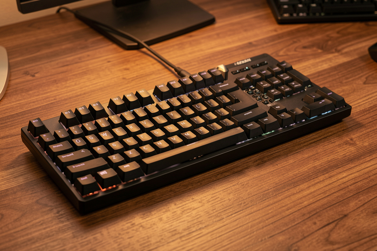 A 65 percent and a 75 percent mechanical keyboard side by side on a desk