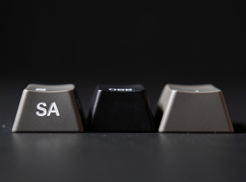 SA, OEM, and Cherry profile keycaps lined up side by side showing the dramatic height difference