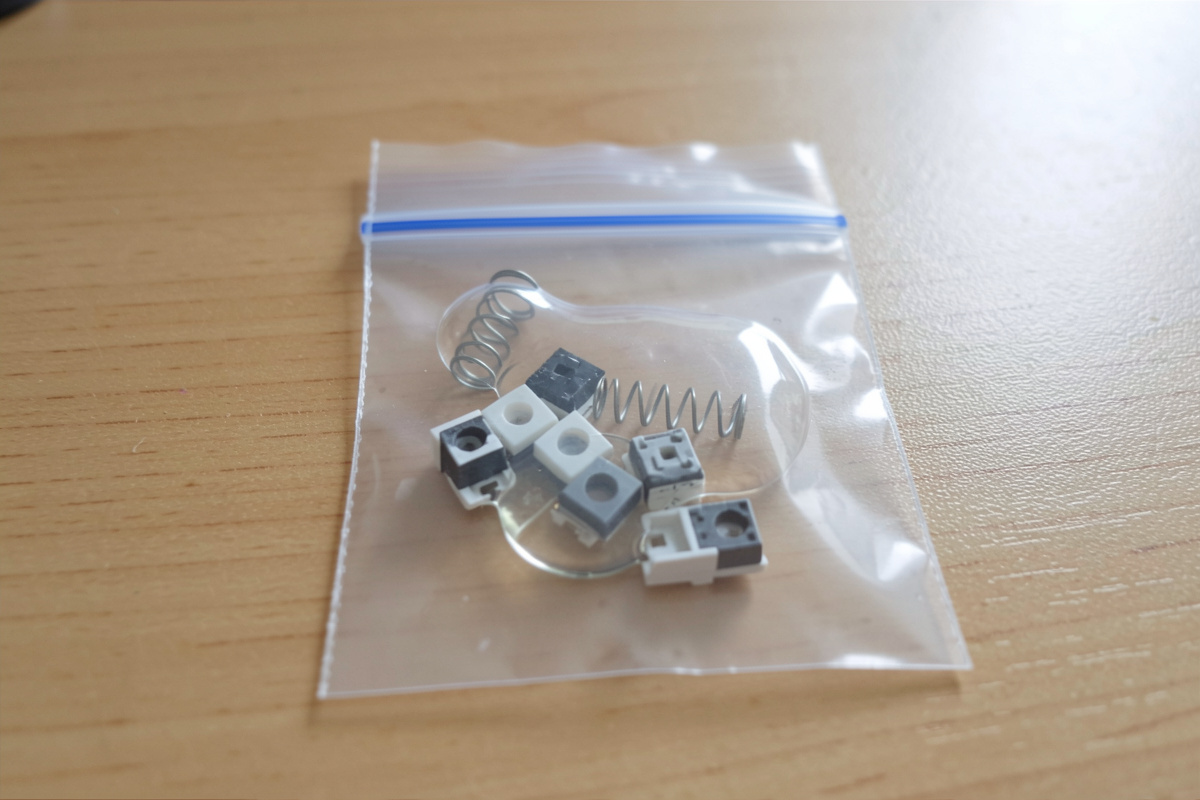 Springs being bag-lubed in a small zip bag with a few drops of thin oil