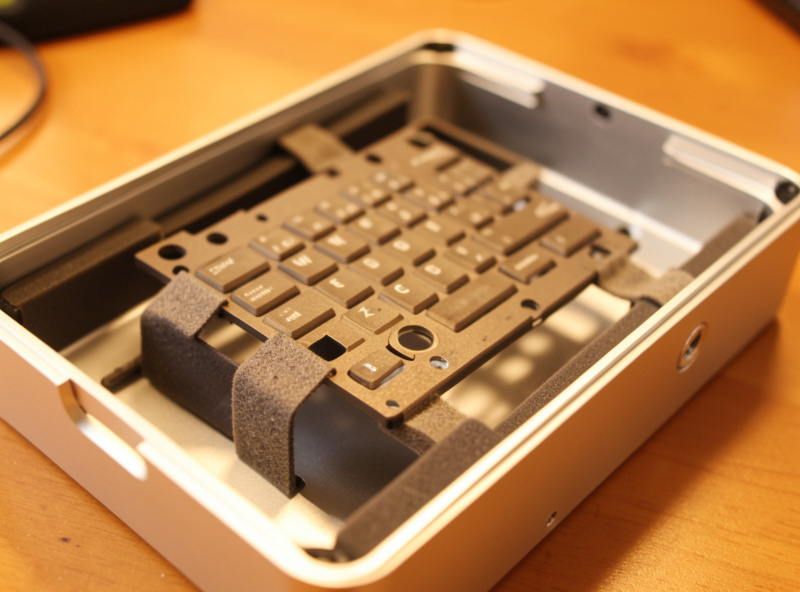 A gasket-mounted keyboard plate suspended on soft strips inside an aluminum case